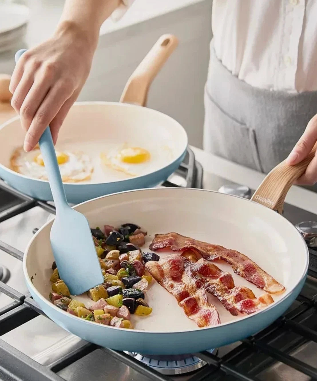Happiness Essence Ceramic Nonstick 10-Piece Cookware Set – Blue Haze