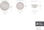 Happiness 18-Piece Stoneware Dinnerware Set for 6 – Modern Beige Dishes