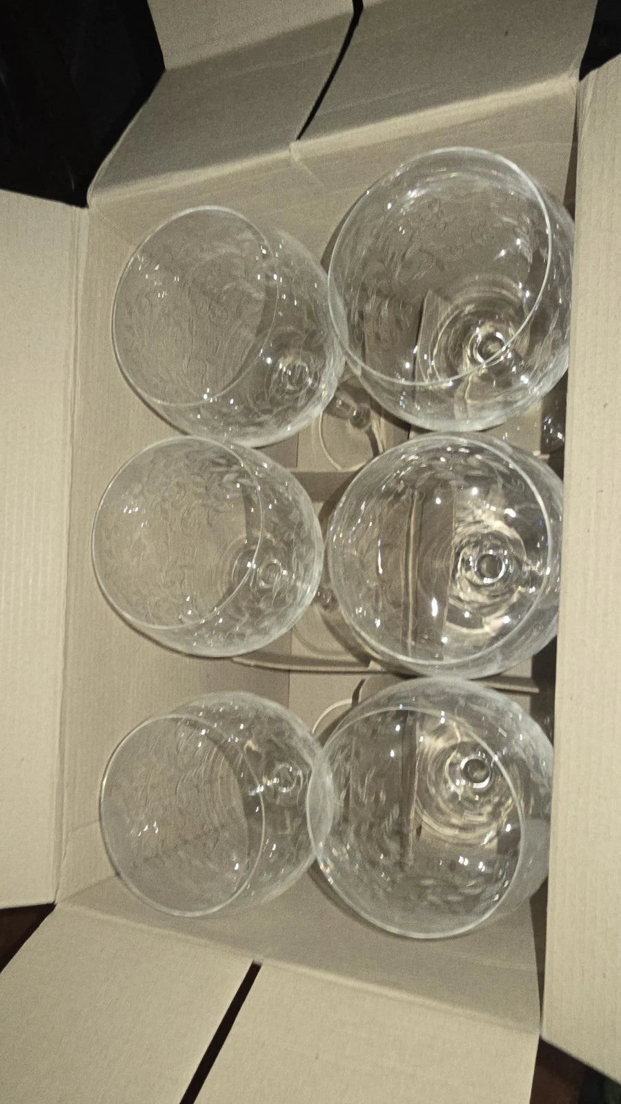 Happiness Elegant Etched Wine Glass Set – 6 Pieces