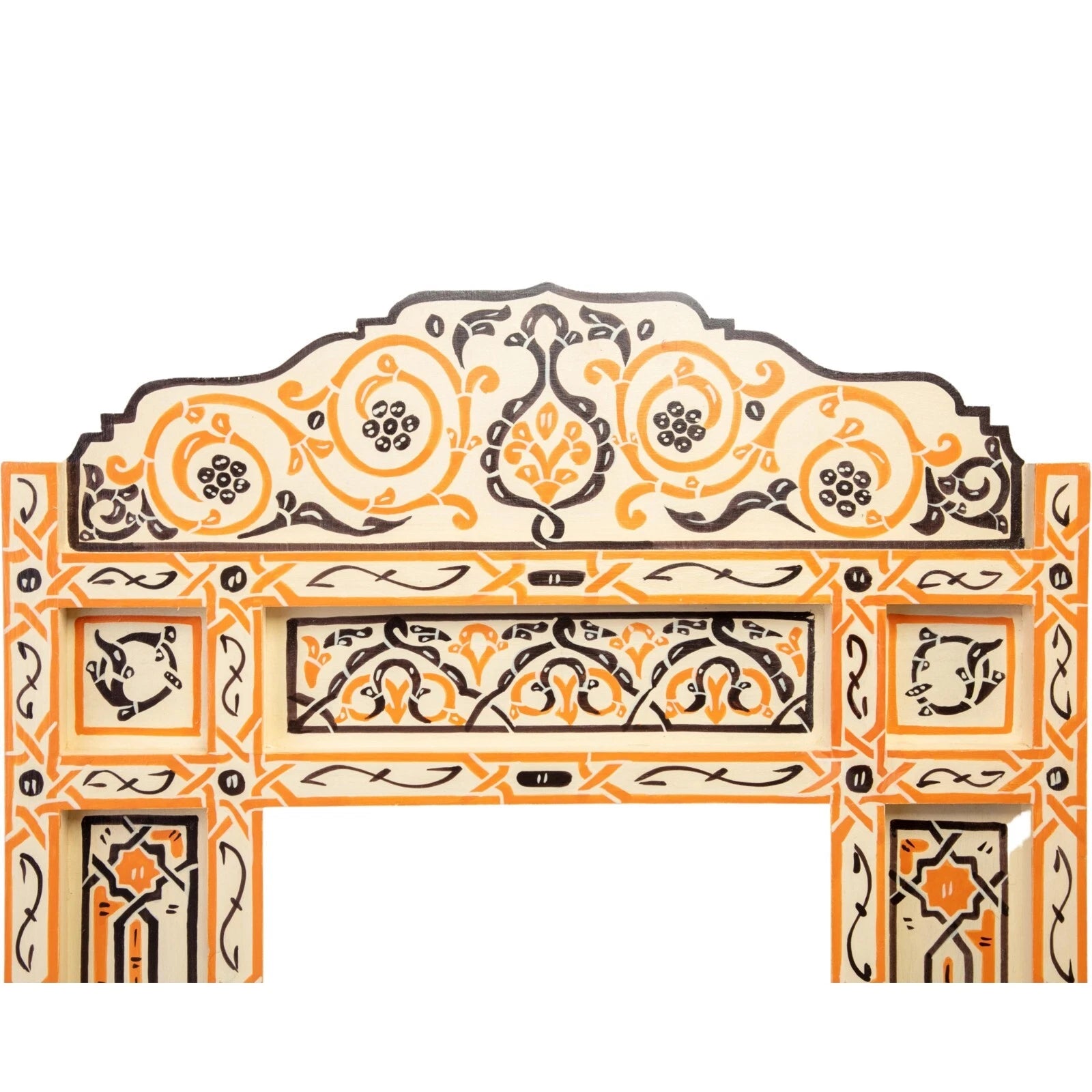 Happiness Beige Full Length Floor Mirror – Moroccan Handpainted Frame