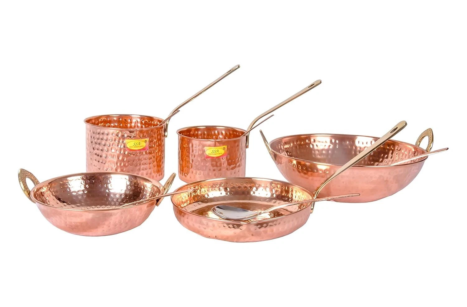 Happiness Pure Copper Cookware Set – 10 Piece with Serving Spoon