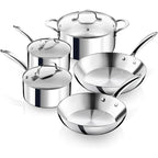 Happiness Professional Chef Stainless Steel Nonstick 10-Piece Cookware Set