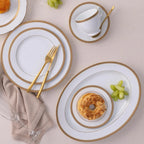 Happiness Charlotta Gold 60-Piece Dinnerware Set – Service for 12
