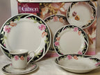 Happiness Black Satin 20-Piece Dinnerware Set