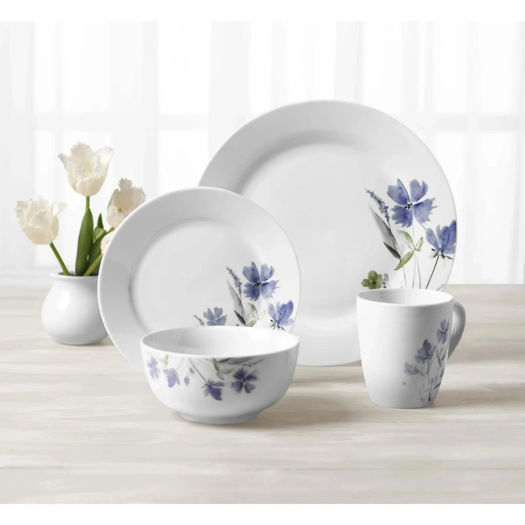 Happiness Wildflower 16-Piece Round Rim Dinnerware Set – Classic Edition