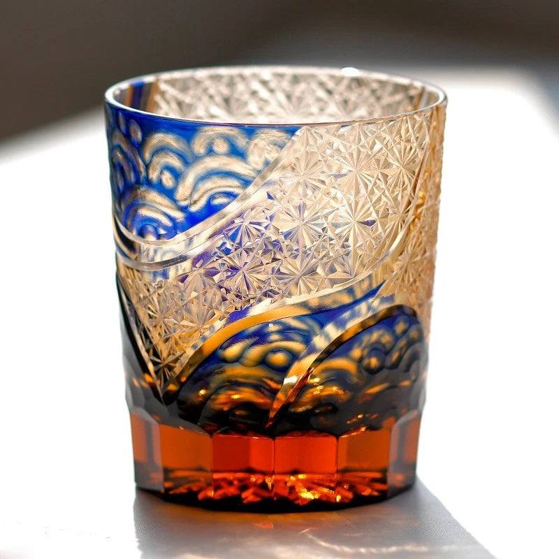 Happiness Premium Hand Engraved Whisky Glasses – Set of 4, 8oz Collector's Edition