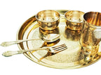 Happiness Elegant Handcrafted Brass Dinner Set – Luxurious Brass Tableware
