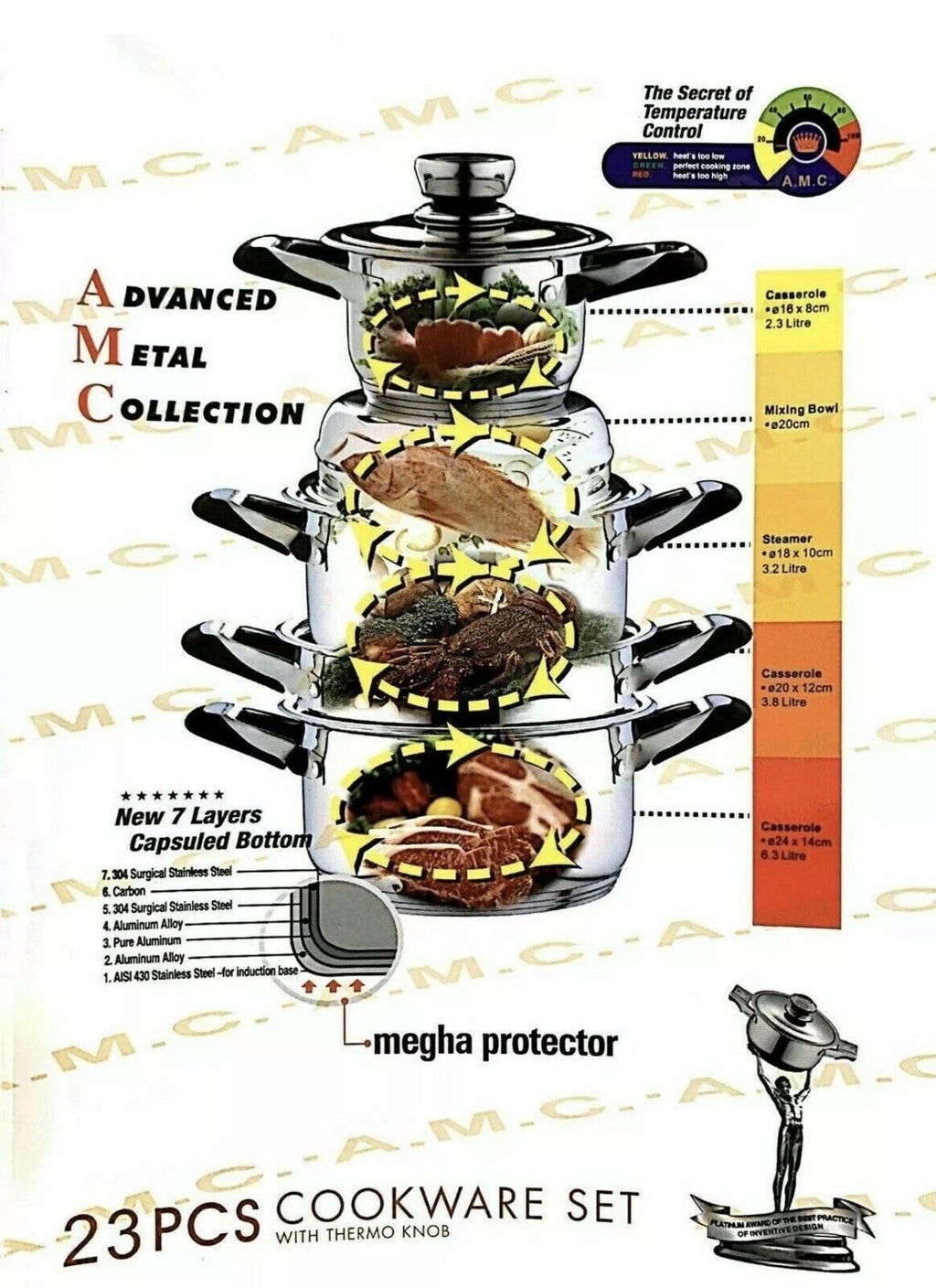 Happiness 23-Piece Stainless Steel Induction Cookware Pan Set