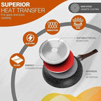 Happiness 8-Piece Nonstick Cookware Set – Frying Pans, Saucepans & Casserole