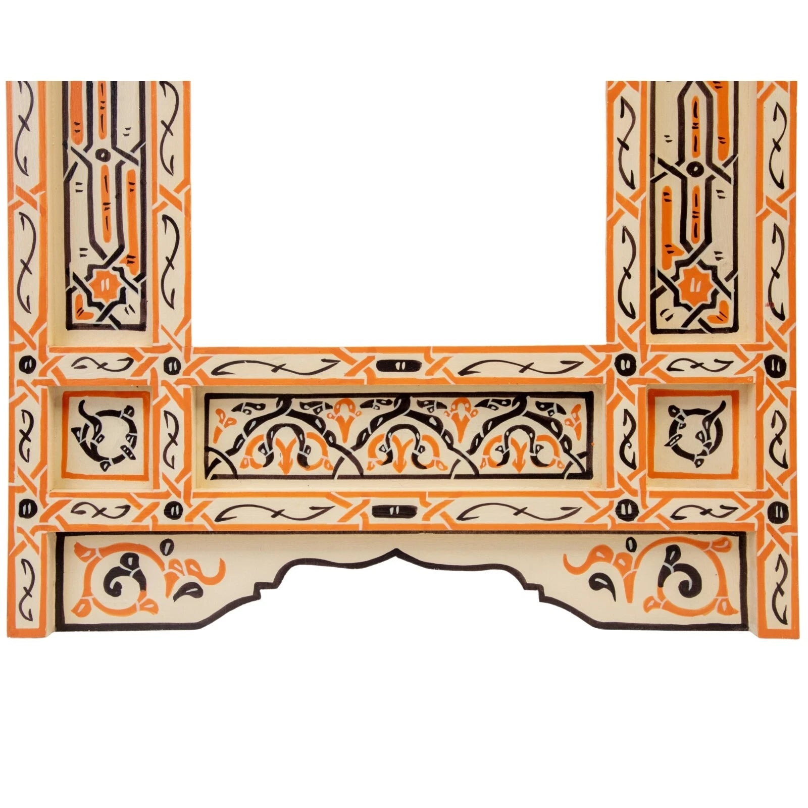 Happiness Beige Full Length Floor Mirror – Moroccan Handpainted Frame