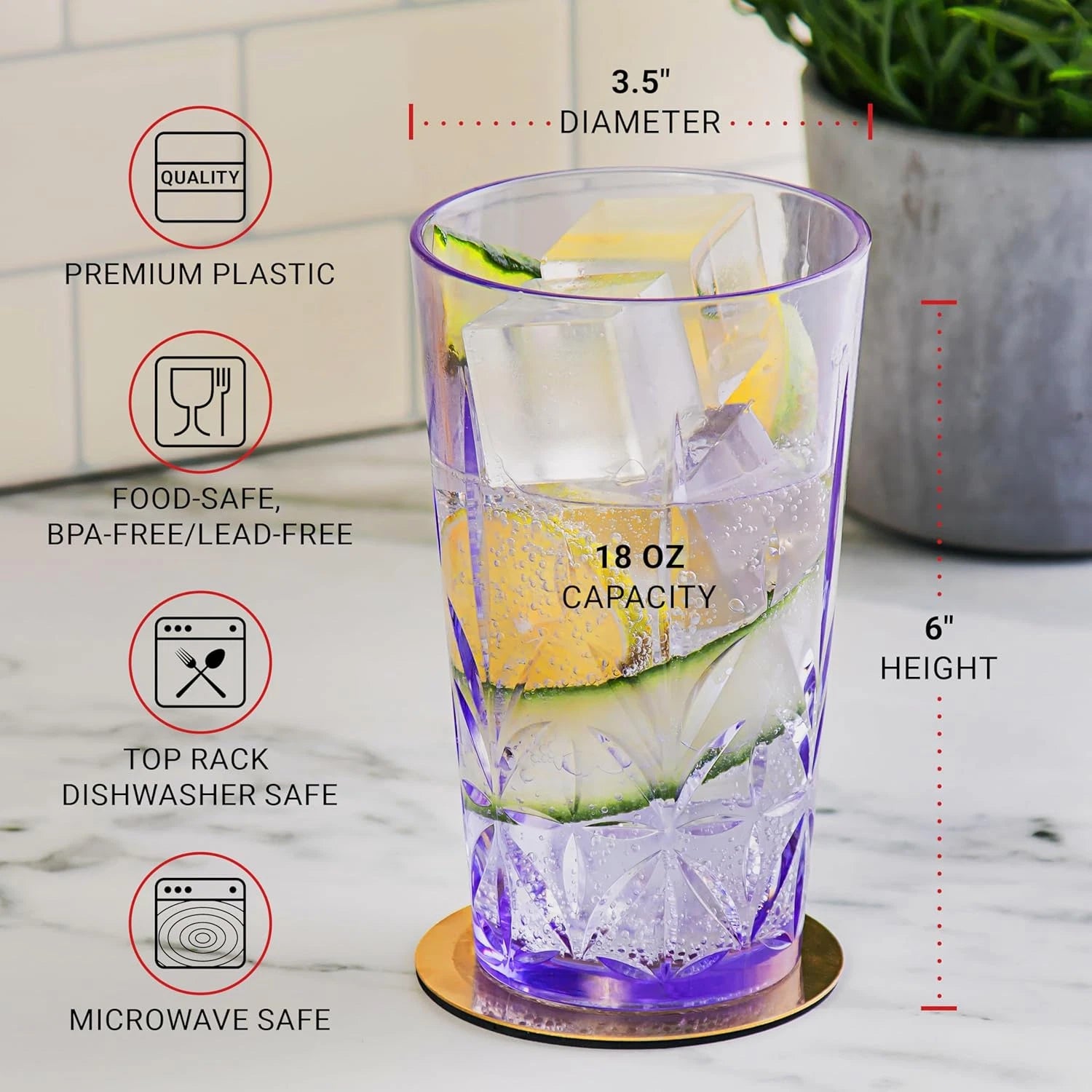 Happiness BPA-Free Stackable Tumblers – 18oz, Set of 12 Assorted Colors