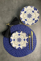 Happiness Bluer 6-Piece Dessert Plate Set – 21cm Floral Pattern Matte Finish