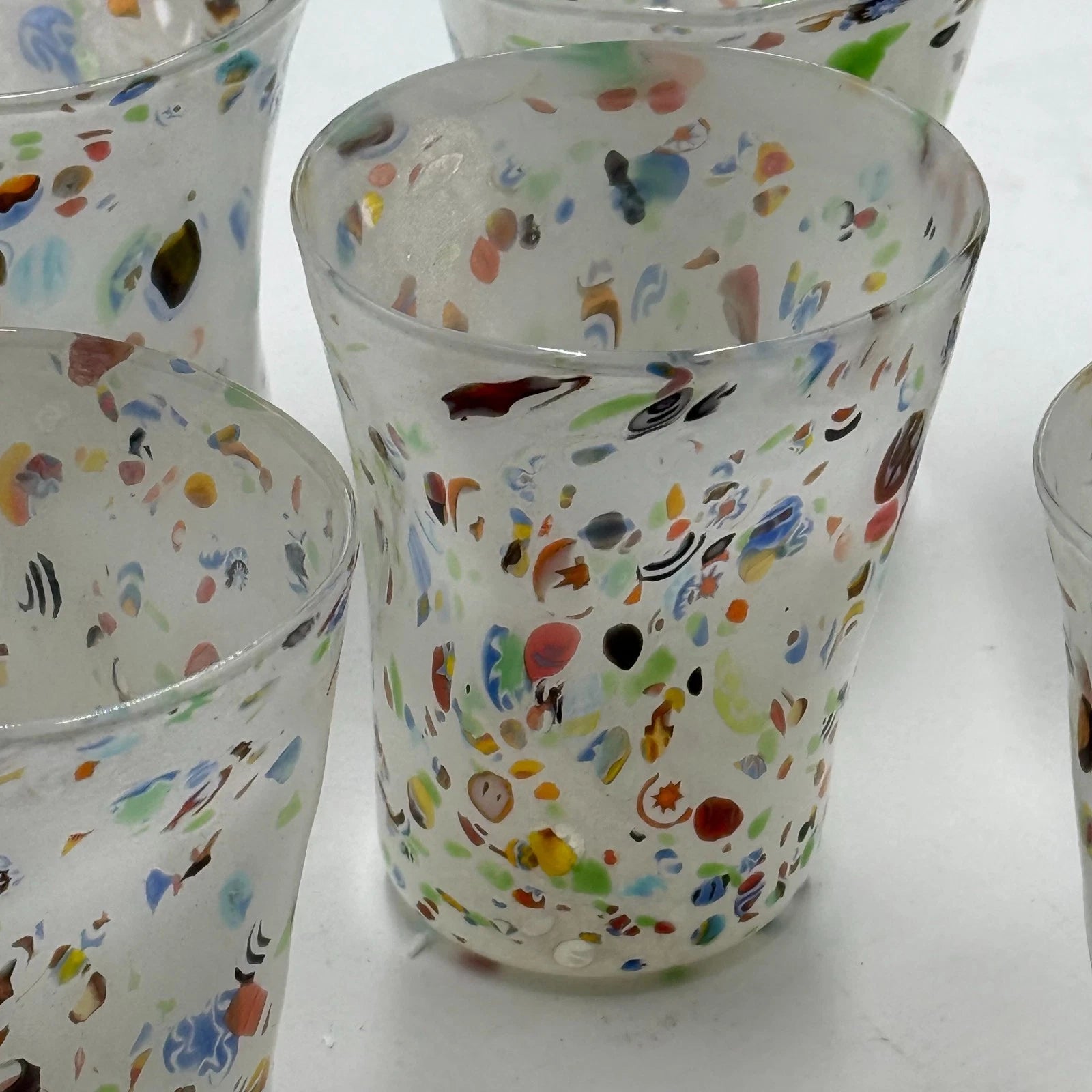 Happiness Hand-Blown Murano Glass Tumblers – Set of 6 Multicolor with Certificate