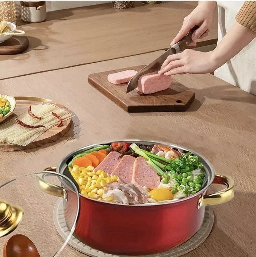 Happiness 12-Piece Red Nonstick Cookware Set – Pots and Pans