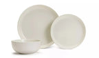 Happiness 12-Piece Stoneware Dinner Set – Round Plates, Soup, Salad & Pasta Bowls