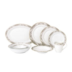 Happiness 50-Piece Bone China Dinnerware Set – Cashmere, Service for 8