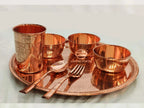 Happiness Pure Copper Dinner Set – Embossed Handcrafted Tableware for Entertaining