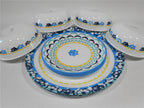 Happiness Boho Daydream 12-Piece Dinnerware Set – Yellow Blue Teal Florets