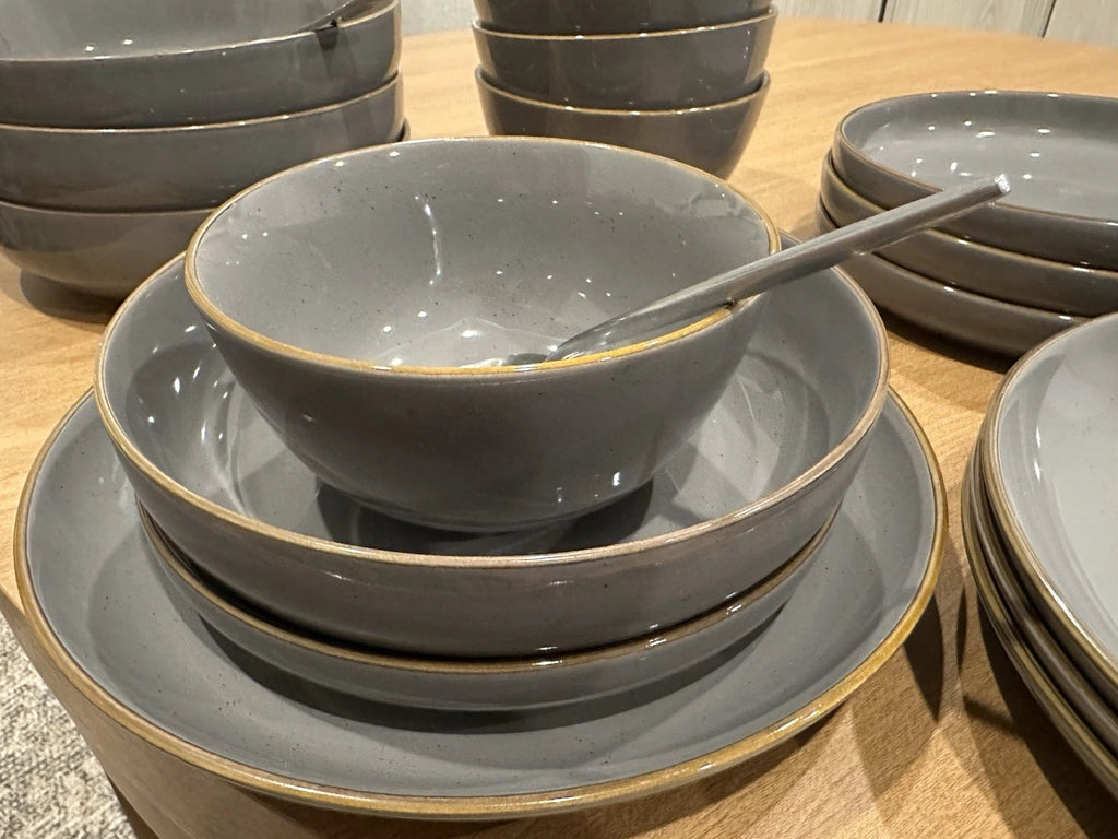 Happiness Options 16-Piece Dinnerware Set – Gray