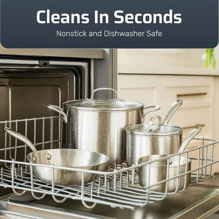Happiness Professional Chef Stainless Steel Nonstick 10-Piece Cookware Set