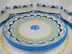 Happiness Boho Daydream 12-Piece Dinnerware Set – Yellow Blue Teal Florets