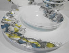 Happiness Lumos 12-Piece Dinnerware Set – Sparkling Droplet Bubbles Muted Colors