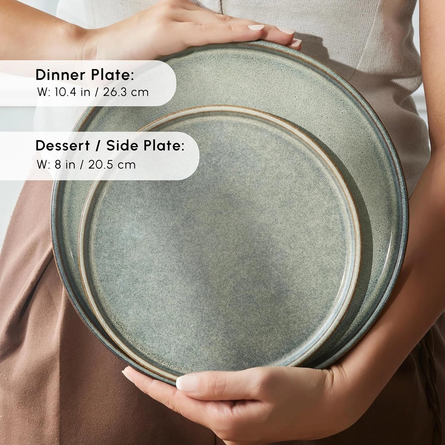 Happiness 18-Piece Modern Stoneware Dinner Set for 6