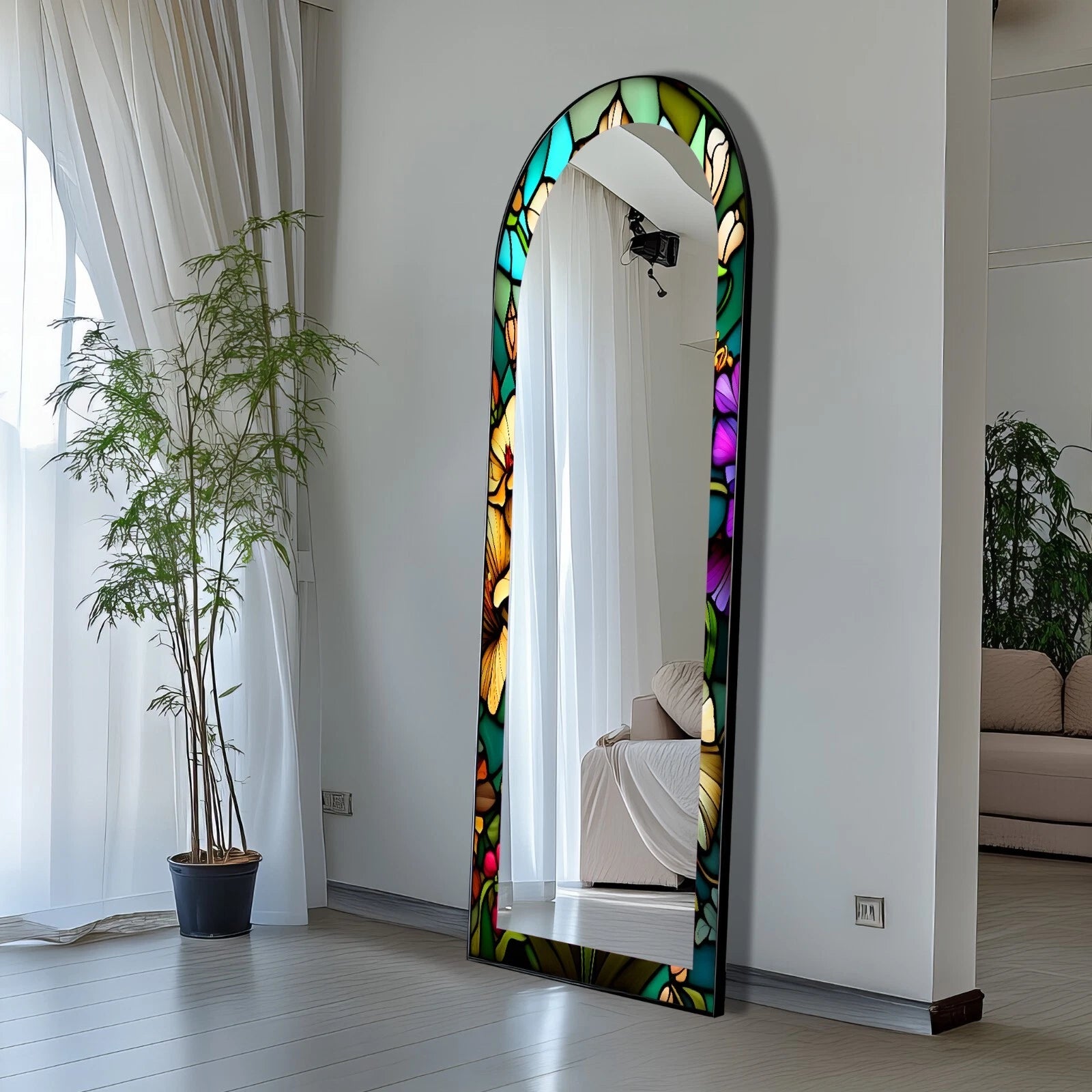 Stained Floor Mirror