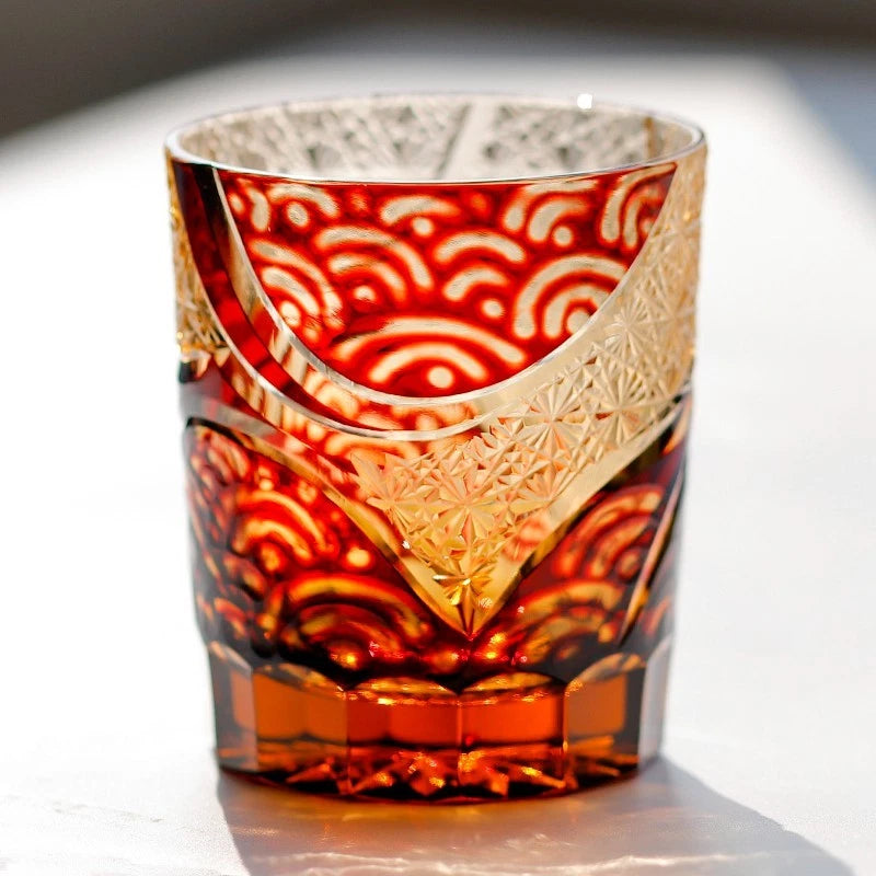 Happiness Premium Hand Engraved Whisky Glasses – Set of 4, 8oz Collector's Edition