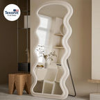 Happiness Wavy Full Length Floor Mirror – 71"x32" Flannel Frame