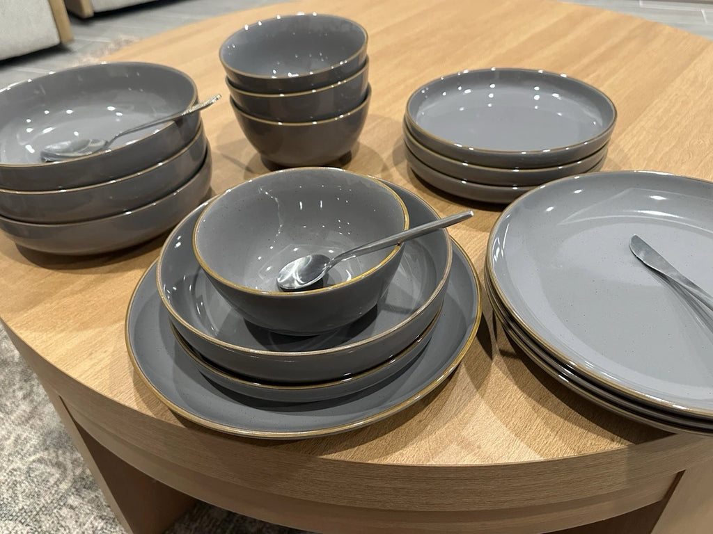 Happiness Options 16-Piece Dinnerware Set – Gray