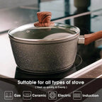 Happiness 8-Piece Nonstick Cookware Set – Frying Pans, Saucepans & Casserole