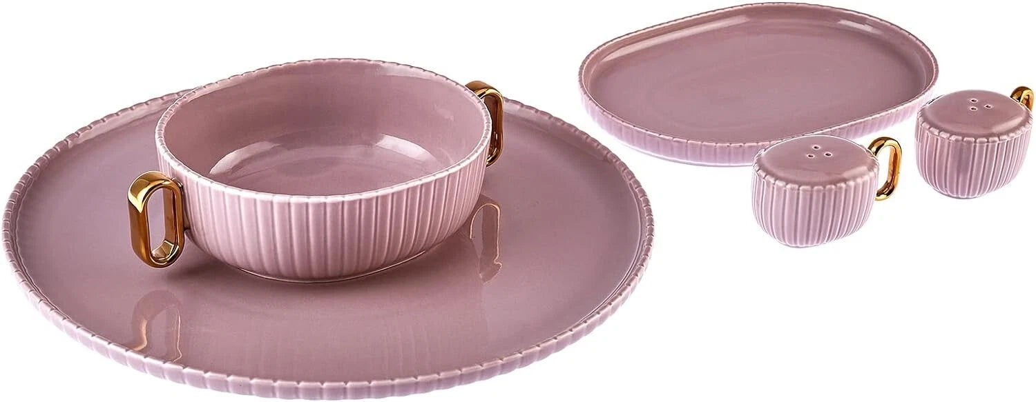Happiness 16-Piece Elegant Porcelain Dinnerware Set for 6 – Versatile Dining