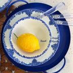 Happiness Antique Azul Blue 24-Piece Porcelain Dinnerware Set – 6 Person Vintage Floral