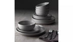 Happiness 12-Piece Stoneware Dinner Set – Round Plates, Soup, Salad & Pasta Bowls