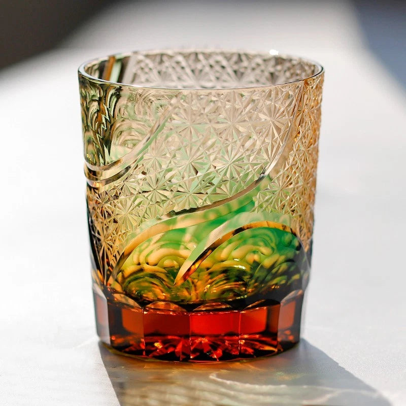 Happiness Premium Hand Engraved Whisky Glasses – Set of 4, 8oz Collector's Edition