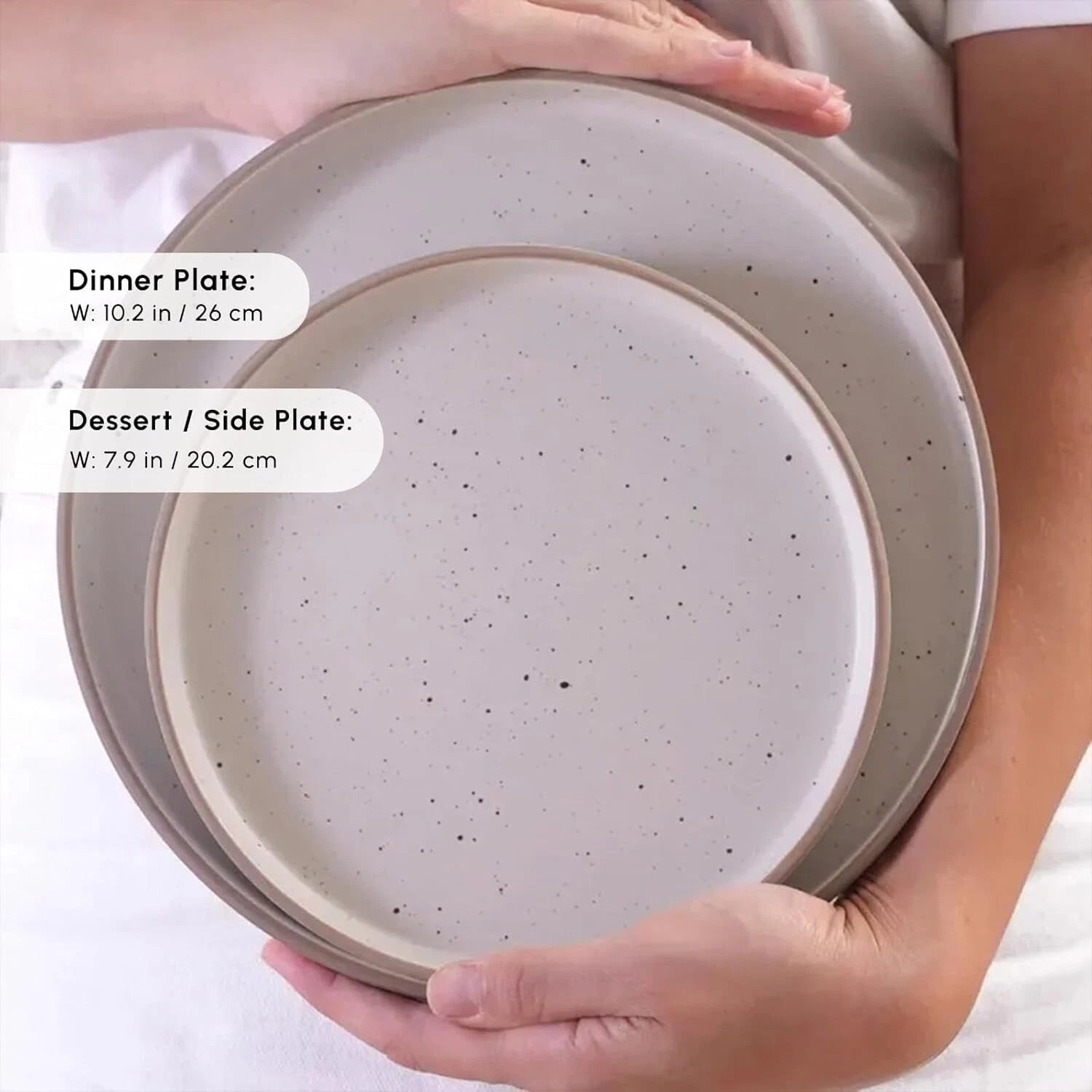 Happiness 18-Piece Stoneware Dinnerware Set for 6 – Modern Beige Dishes