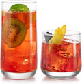 Happiness Ascent Tumbler & Rocks Drinking Glasses – Set of 16