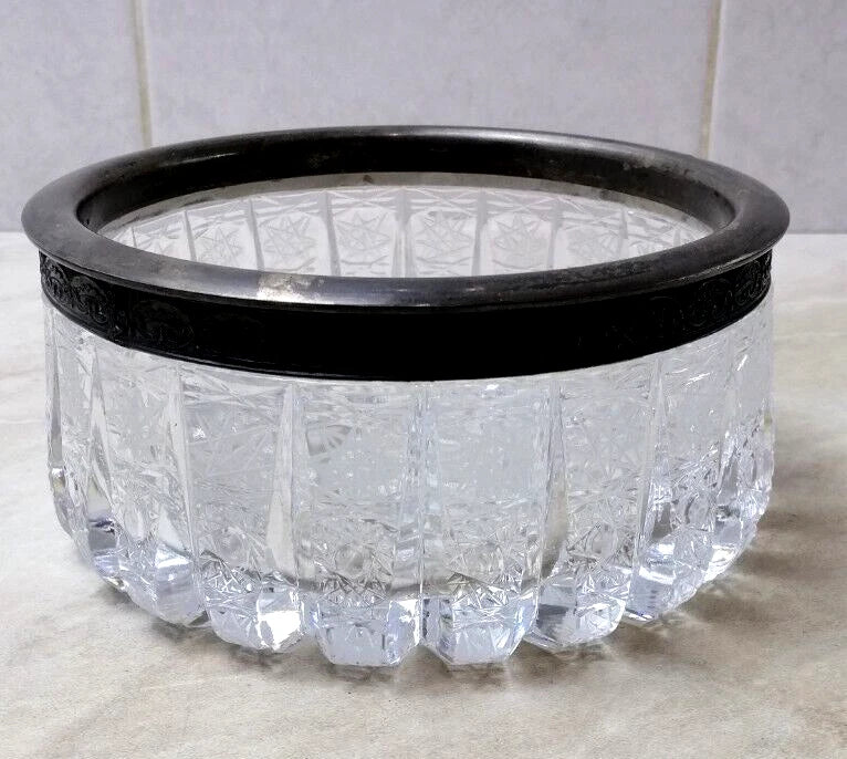 Happiness Vintage Crystal & Silver 875 Candy Bowl – USSR Natural Patina