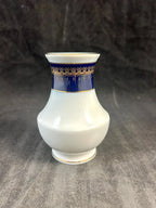 Happiness Romanov Bud Vase – Cobalt Blue Gold & White, 4.5 Inch