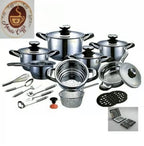 Happiness 23-Piece Stainless Steel Induction Cookware Pan Set