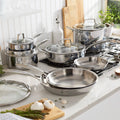 Happiness Legacy Tri-Ply Clad 12-Piece Stainless Steel Cookware Set