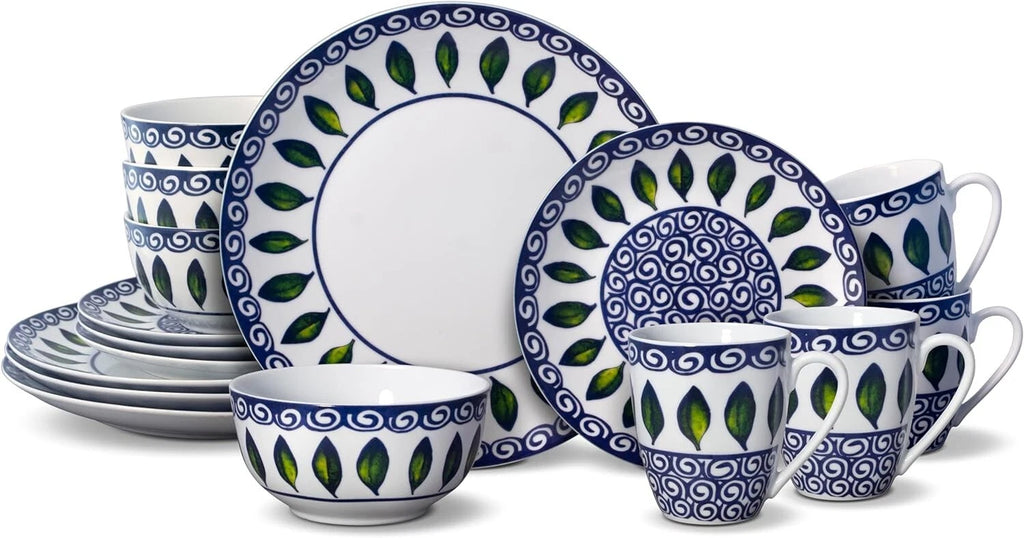 Happiness Vienna 16-Piece Elegant Lightweight White Porcelain Dinnerware Set