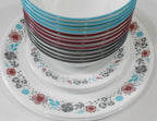 Happiness Nordic Bloom 12-Piece Dinnerware Set – Wildflowers Raspberry Teal Gray