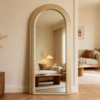 Happiness Extra Large Natural Frame Floor Leaning Mirror – 180cm x 110cm