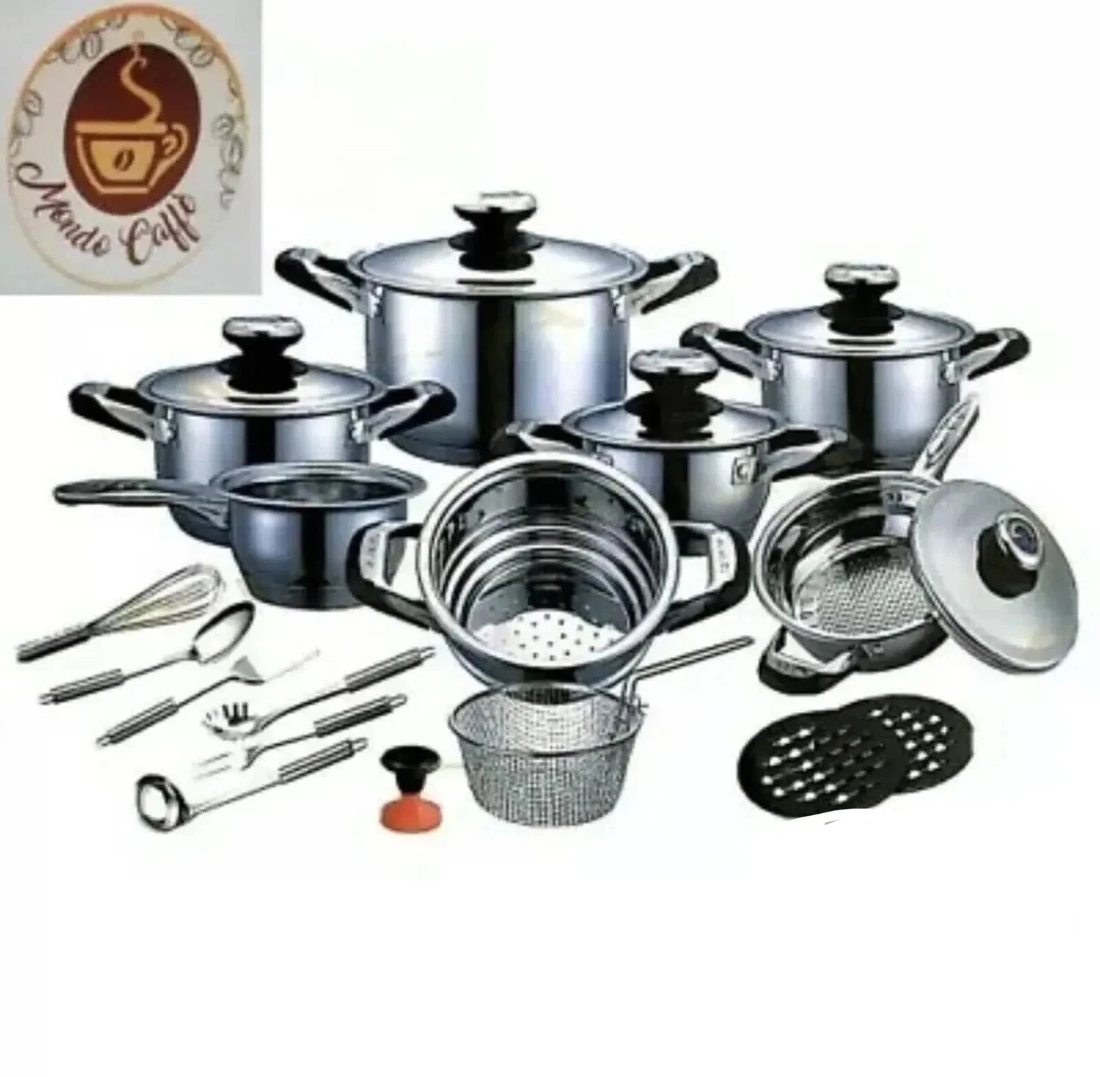 Happiness 23-Piece Stainless Steel Induction Non-Stick Cookware Set