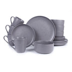 Happiness 16-Piece Stoneware Dinnerware Set – Mugs, Bowls & Plates
