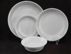 Happiness Brushed Silver Gray 16-Piece Dinnerware Set – Dinner Lunch Plates & Bowls