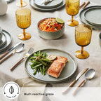 Happiness 18-Piece Modern Stoneware Dinner Set for 6
