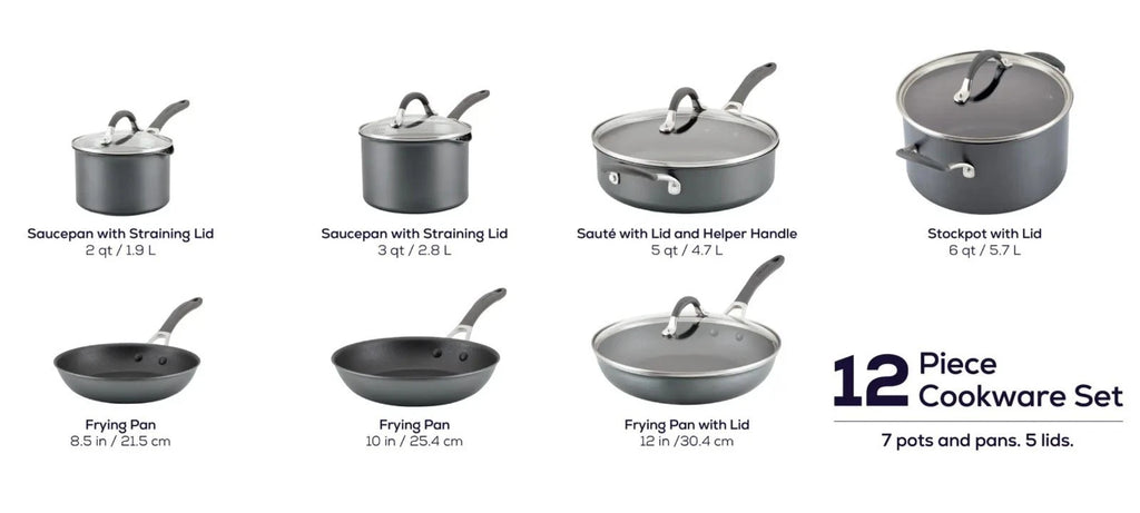 Happiness A1 Series 12-Piece Non-Stick Aluminum Cookware Set
